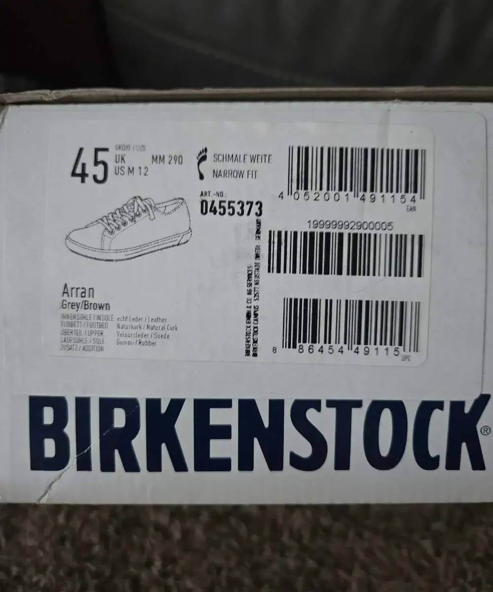 ** New NIB Birkenstock Arran grey/brown size 45 us 12